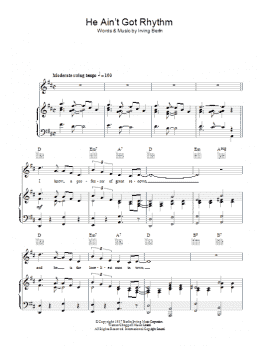 page one of He Ain't Got Rhythm (Piano, Vocal & Guitar Chords)