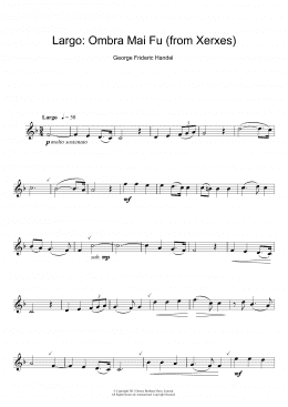 page one of Largo (from Xerxes) (Clarinet Solo)