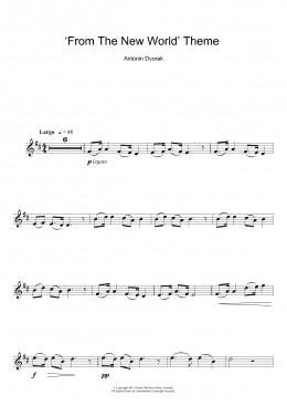 page one of Largo (from The New World) (Clarinet Solo)