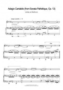 page one of Adagio Cantabile from Sonate Pathetique Op.13, Theme from the Second Movement (Clarinet Solo)