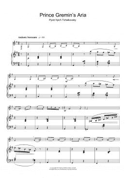 page one of Prince Gremin's Aria (from Eugene Onegin) (Clarinet Solo)