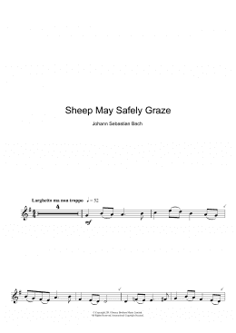 page one of Sheep May Safely Graze (Clarinet Solo)