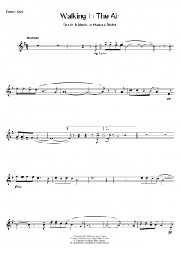 page one of Walking In The Air (theme from The Snowman) (Tenor Sax Solo)