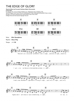 page one of The Edge Of Glory (Piano Chords/Lyrics)