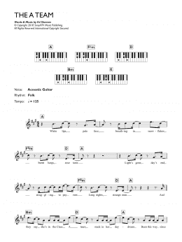 page one of The A Team (Piano Chords/Lyrics)