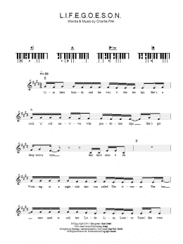 page one of L.I.F.E.G.O.E.S.O.N. (Piano Chords/Lyrics)