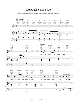 page one of Crazy She Calls Me (Piano, Vocal & Guitar Chords)