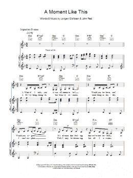 page one of A Moment Like This (Piano, Vocal & Guitar Chords)