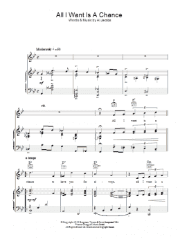 page one of All I Want Is A Chance (Piano, Vocal & Guitar Chords)