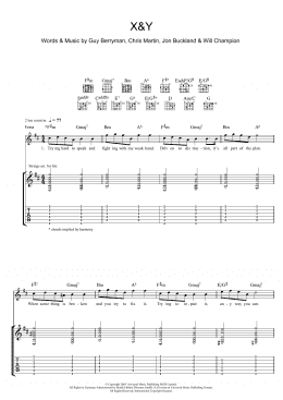 page one of X and Y (Guitar Tab)