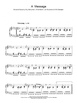 page one of A Message (Piano Solo)