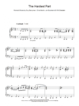 page one of The Hardest Part (Piano Solo)