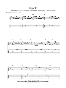 page one of Trouble (Guitar Tab)