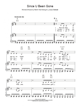 page one of Since U Been Gone (Piano, Vocal & Guitar Chords)