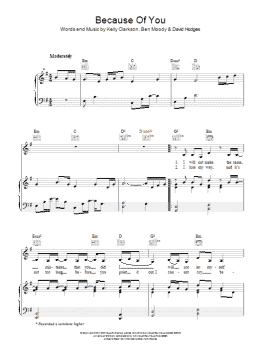 page one of Because Of You (Piano, Vocal & Guitar Chords)
