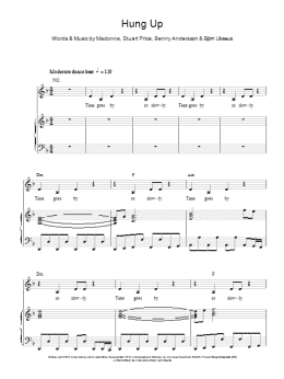 page one of Hung Up (Piano, Vocal & Guitar Chords)