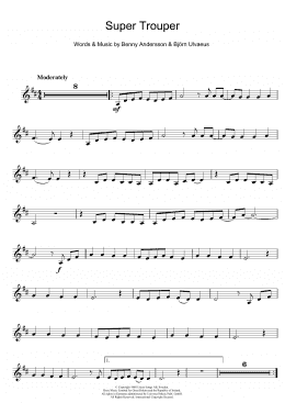 page one of Super Trouper (Clarinet Solo)
