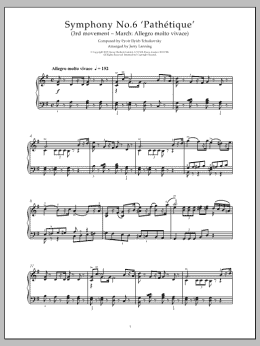 page one of Pathetique (from The 6th Symphony) (Piano Solo)