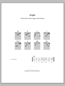 page one of Angie (Easy Guitar)