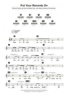 page one of Put Your Records On (Piano Chords/Lyrics)