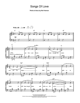 page one of Songs Of Love (Easy Piano)