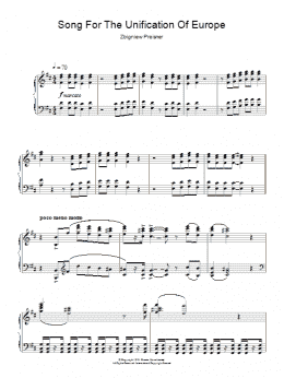 page one of Song For The Unification Of Europe (from Three Colours Blue) (Piano Solo)