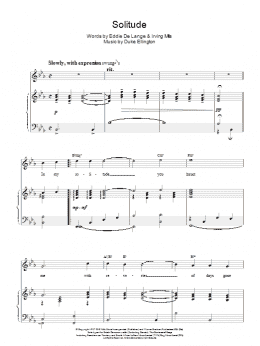 page one of Solitude (Piano & Vocal)