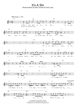 page one of It's A Sin (Lead Sheet / Fake Book)