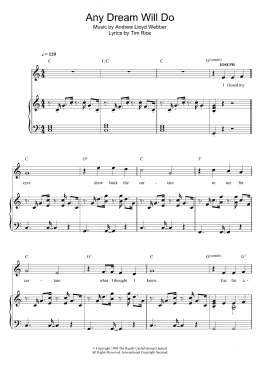 page one of Any Dream Will Do (from Joseph And The Amazing Technicolor Dreamcoat) (Piano, Vocal & Guitar Chords)