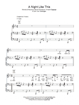 page one of A Night Like This (Piano, Vocal & Guitar Chords)