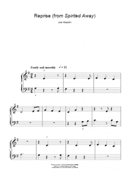 page one of Reprise . . . (from Spirited Away) (Easy Piano)