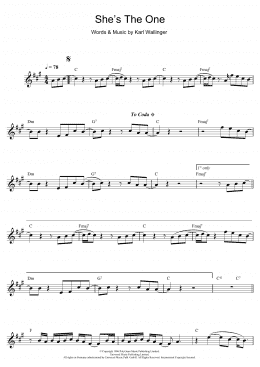 page one of She's The One (Alto Sax Solo)