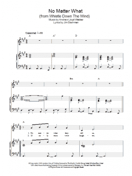 page one of No Matter What (Piano, Vocal & Guitar Chords)