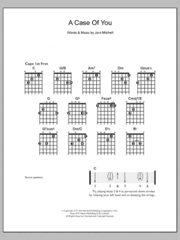 page one of A Case Of You (Easy Guitar)