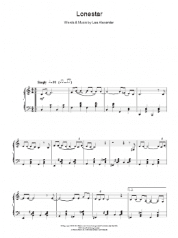 page one of Lonestar (Piano Solo)
