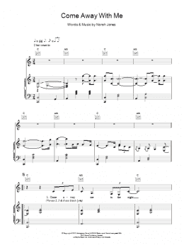page one of Come Away With Me (Piano, Vocal & Guitar Chords)