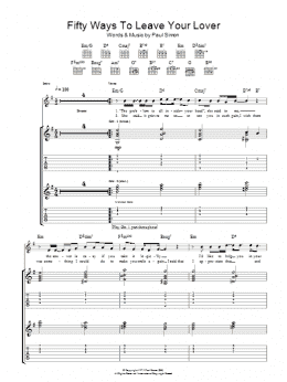 page one of Fifty Ways To Leave Your Lover (Guitar Tab)