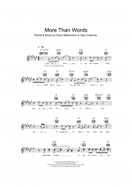 page one of More Than Words (Lead Sheet / Fake Book)
