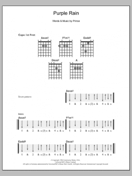page one of Purple Rain (Easy Guitar)