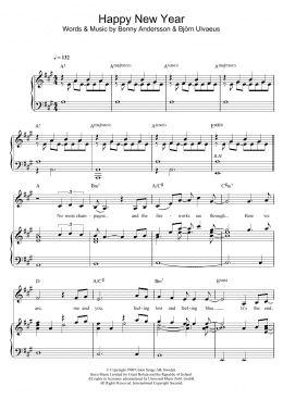 page one of Happy New Year (Piano, Vocal & Guitar Chords)