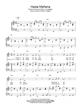 page one of Hasta Manana (Piano, Vocal & Guitar Chords)