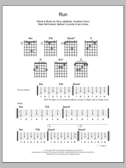page one of Run (Easy Guitar)