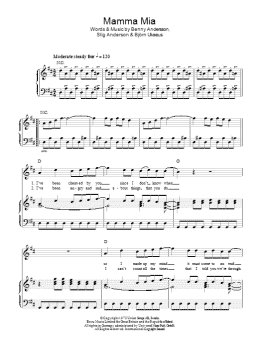 page one of Mamma Mia (Piano, Vocal & Guitar Chords)