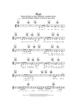 page one of Run (Lead Sheet / Fake Book)