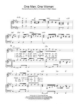 page one of One Man, One Woman (Piano, Vocal & Guitar Chords)