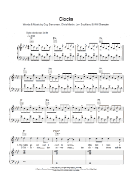 page one of Clocks (Piano, Vocal & Guitar Chords)