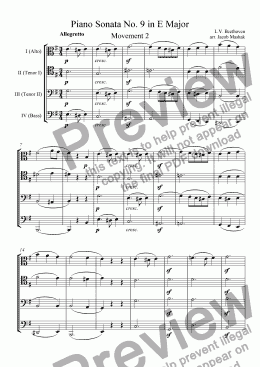 page one of Piano Sonata No. 9, Mvt. 2