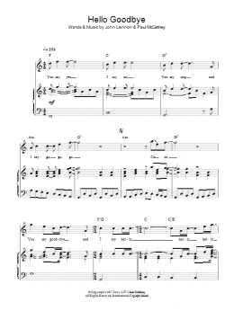 page one of Hello, Goodbye (Piano, Vocal & Guitar Chords)