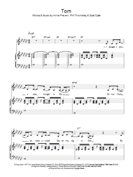 page one of Torn (Piano & Vocal)