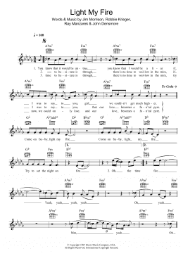 page one of Light My Fire (Lead Sheet / Fake Book)
